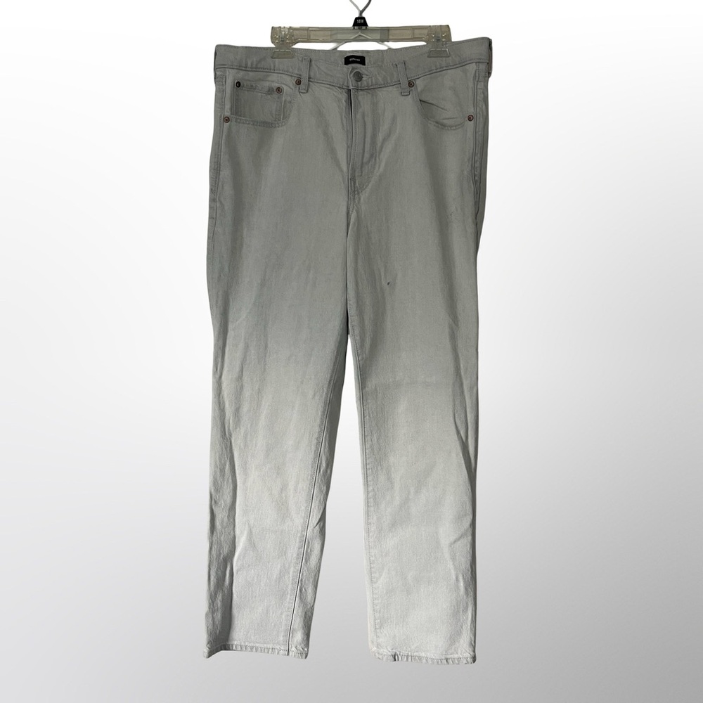 Express Men’s Loose Stretch Jeans Light Gray 36x32 Straight Fit Casual Denim